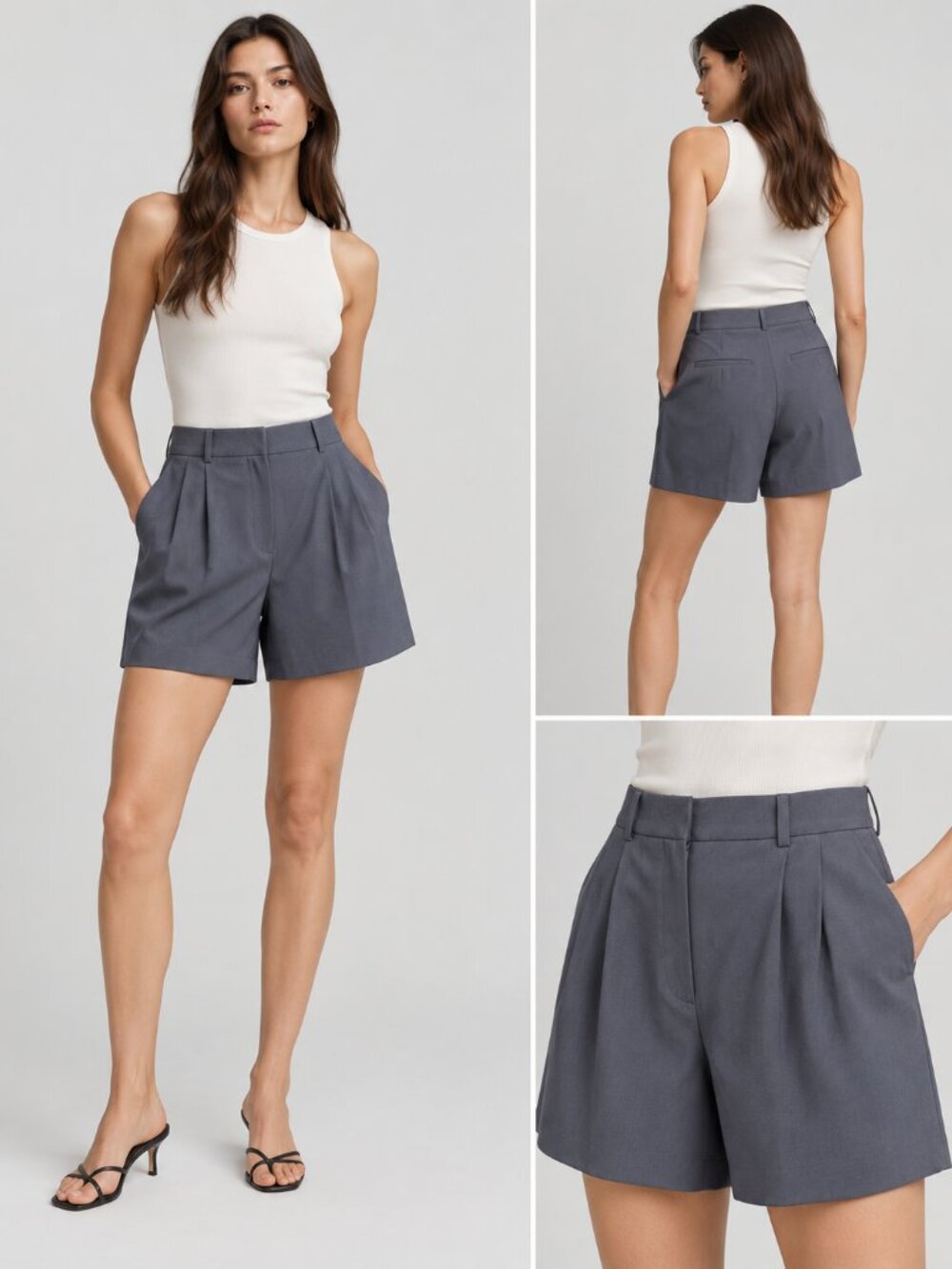NWOT Aritzia Babaton Pleated Mid-Thigh Shorts